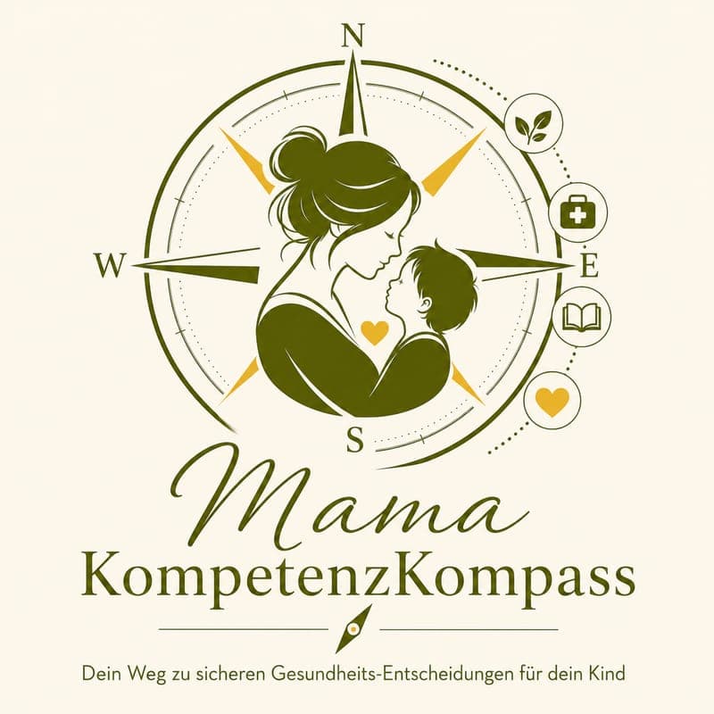 Logo MamaKompetenz-Kompass — Mama mit Kind im Zentrum eines Kompasses